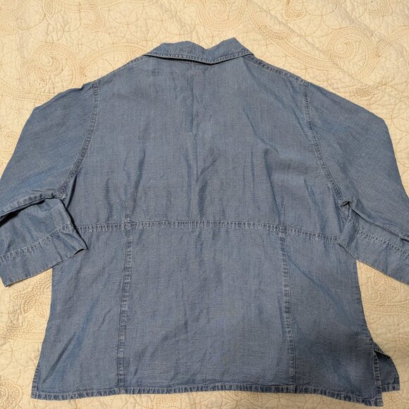 Tru Sports Women's Blouse Sz. 46 Blue Chambray - Picture 13 of 15